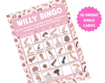 Willy Bingo Bachelorette Party Game | Mature Hen Party Game | Rude Hen Party Printable (Instant Download)