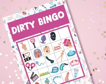 Dirty bachelorette party bingo | rude hen party game | fun adult bingo | Cheeky Hen Night Activity |