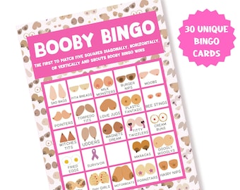 Bingo de tetas / Bingo imprimible sobre el cáncer de mama / Juego divertido para despedidas de soltera / Bingo divertido para adultos / Descarga instantánea / Coppafeel