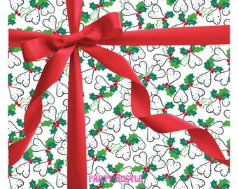 Funny Jingle Balls Wrapping Paper | A2 Size | Cheeky Naughty Xmas Gift Wrap | Hilarious Holiday Design