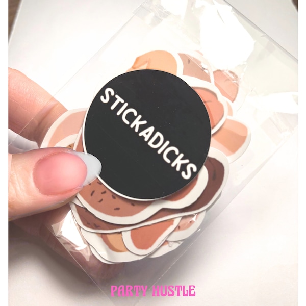 Stickadicks Bundle| 14 fun vinyl penis stickers | Playful Adult Novelty Sticker Pack| hen party favours|