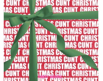 Funny Sweary Christmas Wrapping Paper | A2 Size | Cheeky & Rude Xmas Gift Wrap | Hilarious Adult Holiday Paper