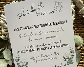 Affiche Photobooth | Affiche Personnalisée | Affiche ou Carte | Photobooth & Livre d’Or | VERSION "Imprimée"