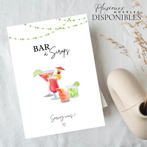 Affiche Bar à Sirops | Affiche ou Carte | VERSION « Imprimée »