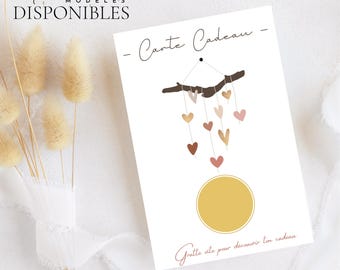 Carte à gratter annonce grossesse | Carte personnalisable | Carte annonce bébé | mamie, tata, tonton, papi, grand frère, grande sœur ....