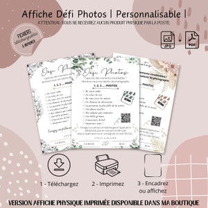 Défi Photos | Mariage, Baptême, Anniversaire...| Affiche ou Carte | Partage photos WedShoots - Messenger - .... | Téléchargement Numérique