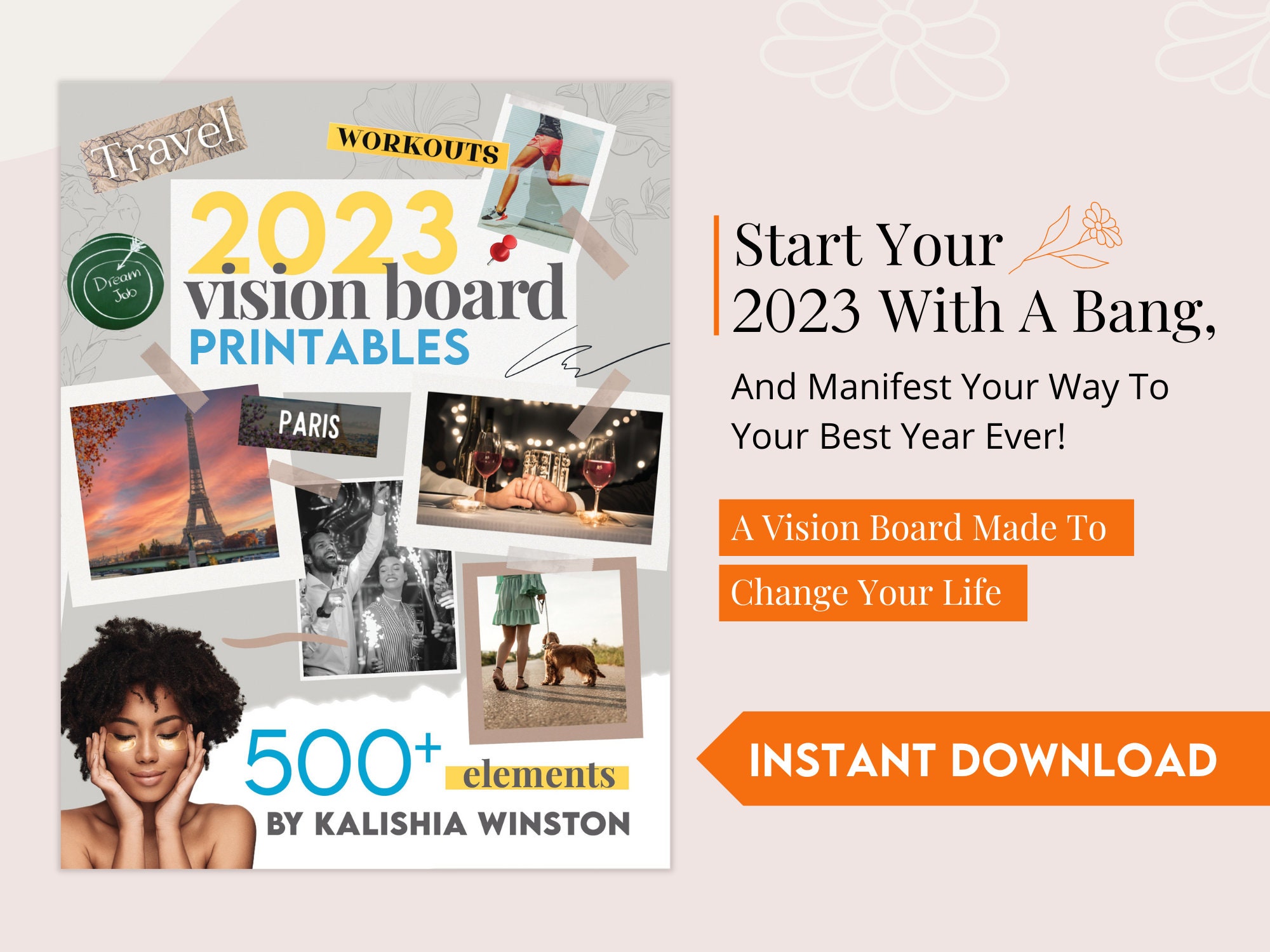 2023 Vision Board Printables 500 Images Words Affirmation Etsy UK