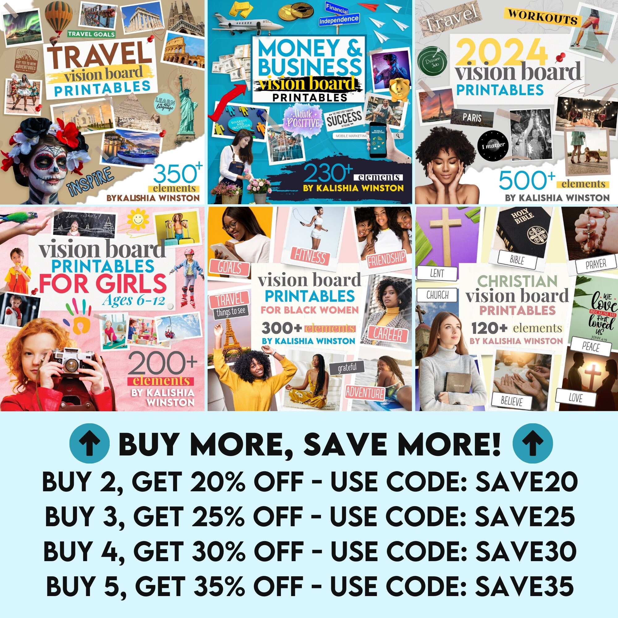 Vision Board Clip Art Book For Black Women: 250+ Pictures, Quotes,  Motivations & Affirmations To Create A Powerful Vision Boards |Cutout Law  Of
