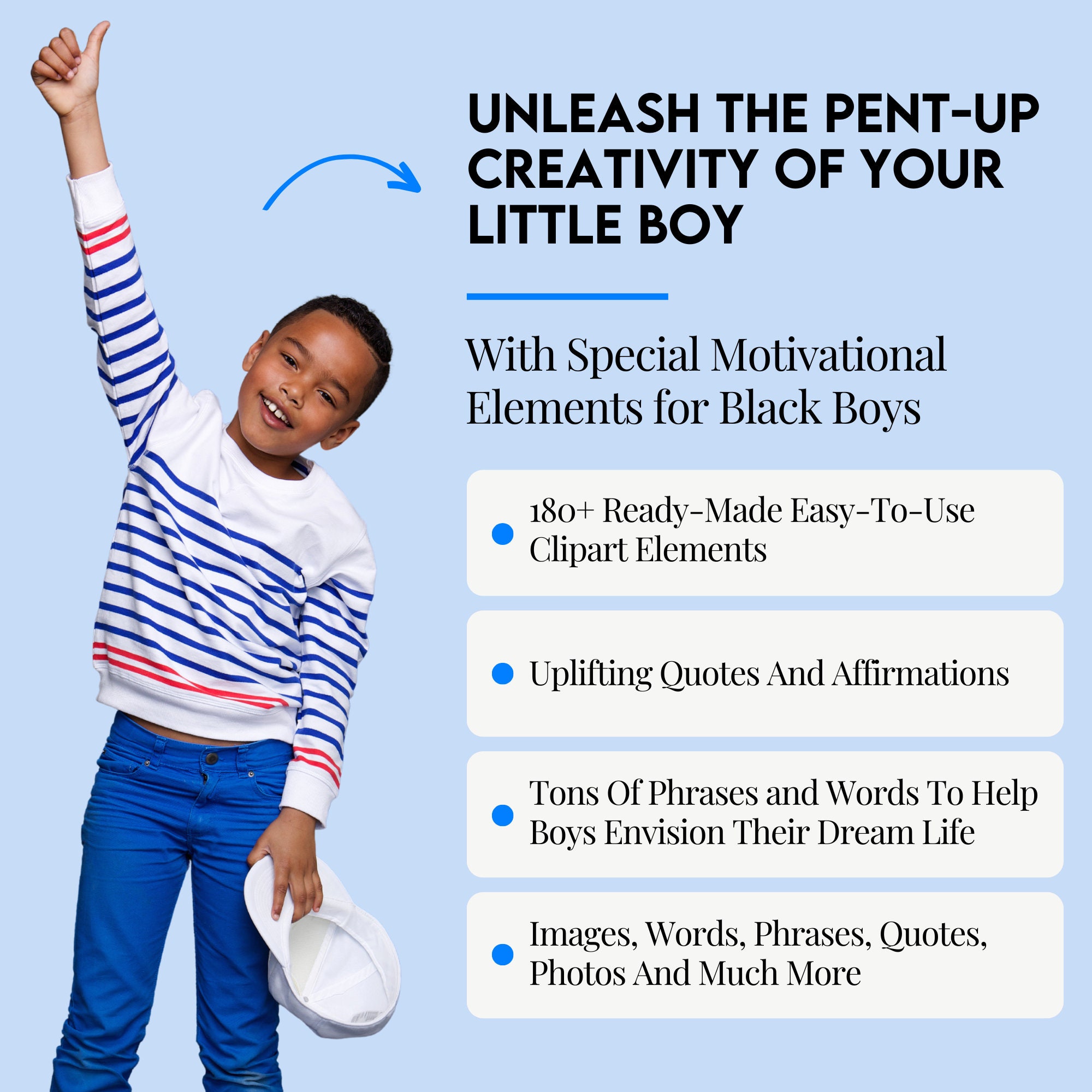Vision Board kit for Black Boys: Unleash The Power Of imagination and  Goal-setting with our +100 inspiring&powerful images, Words&Affirmations,  vision
