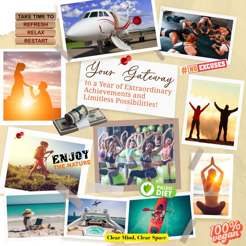 2024 Vision Board Printables 500 Images, Words, Affirmation Cards ...