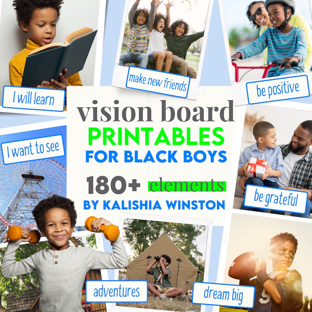Vision Board Clip Art Book for Black Men: Create Powerful Vision Boards  from 300+ Inspiring Pictures, Words and Affirmation Cards (Vision Board