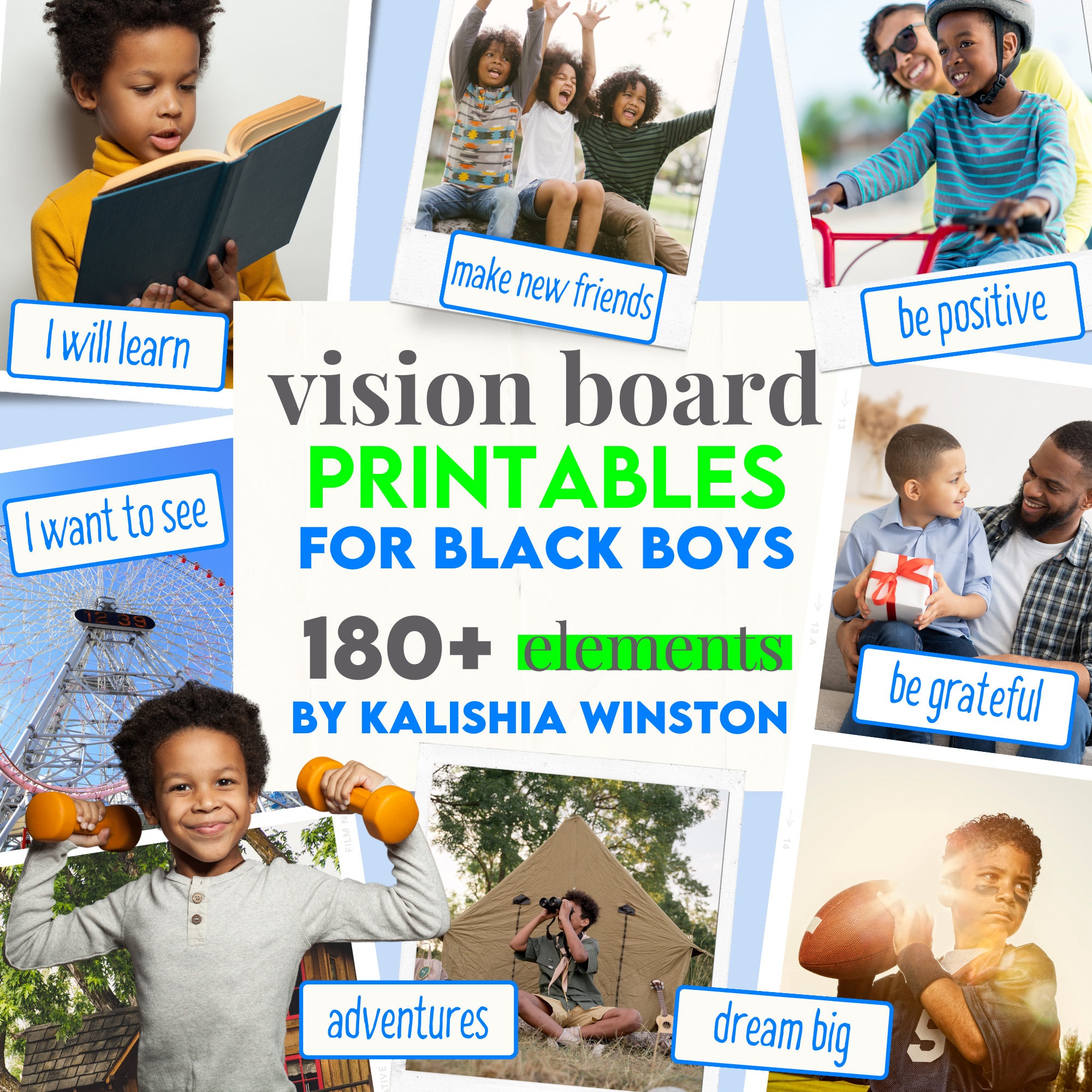 Black Man Vision Board Printables 
