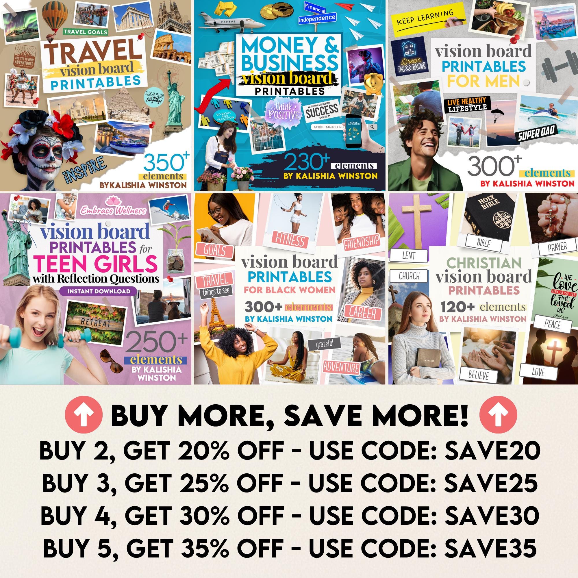 2026 Vision Board Printables - 600+ Powerful Pictures, Quotes, Words ...