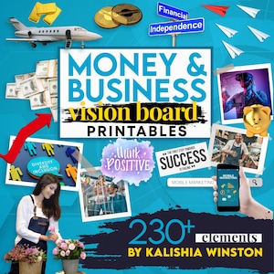 Geld & Business Vision Board Printables - 230+ Bilder, Wörter, Sätze und Affirmationen für Männer und Frauen | A4 PDF Sofortdownload