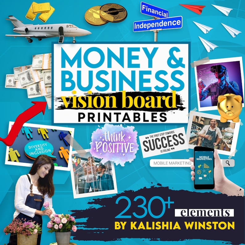 money and business vision board printables