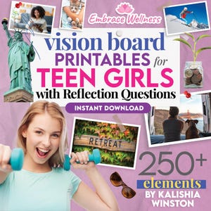 Vision Board Printables per ragazze adolescenti - Oltre 250 immagini stimolanti, affermazioni positive e parole potenti / Download immediato di PDF A4