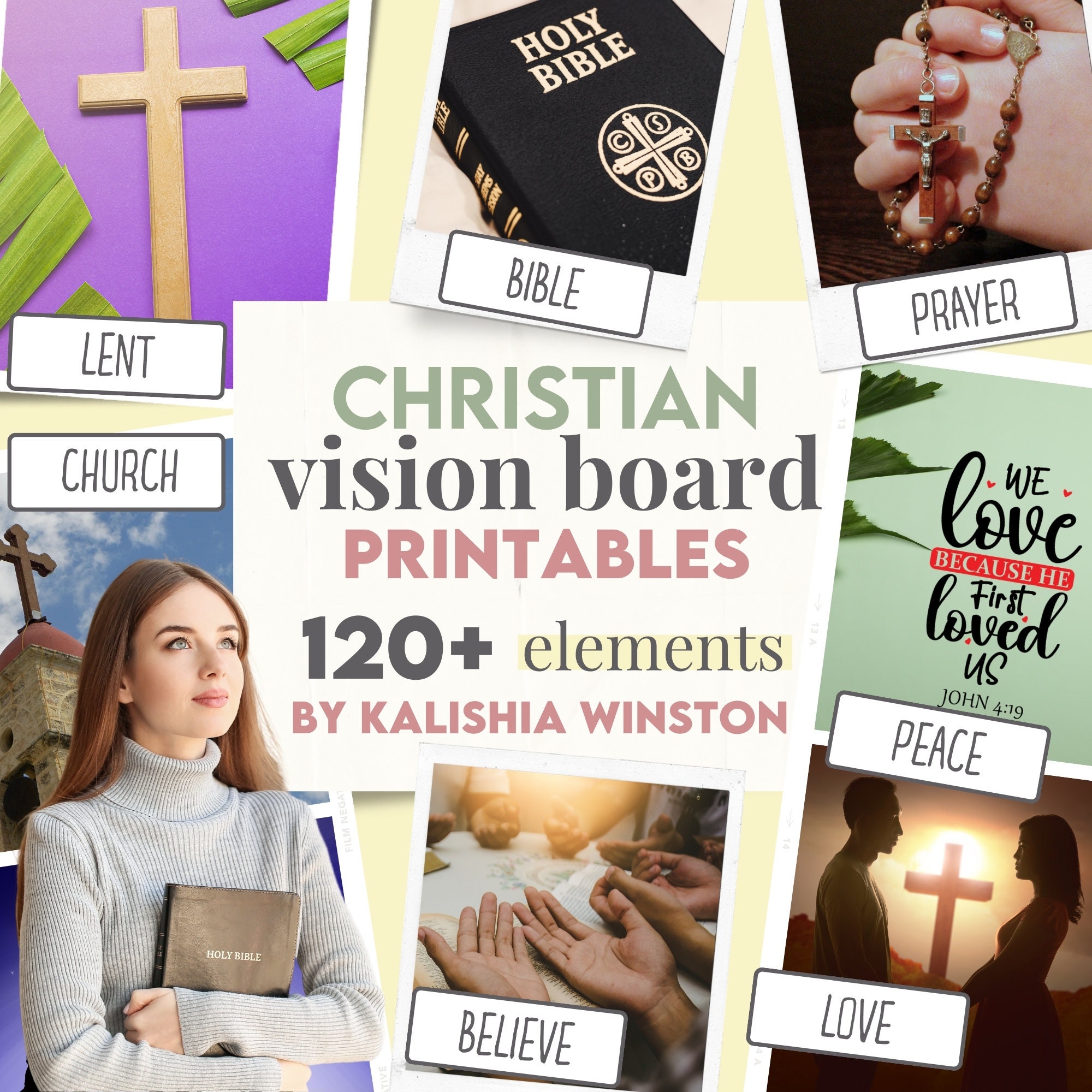 Christian Vision Board Printables 120 Beautiful Images, Phrases