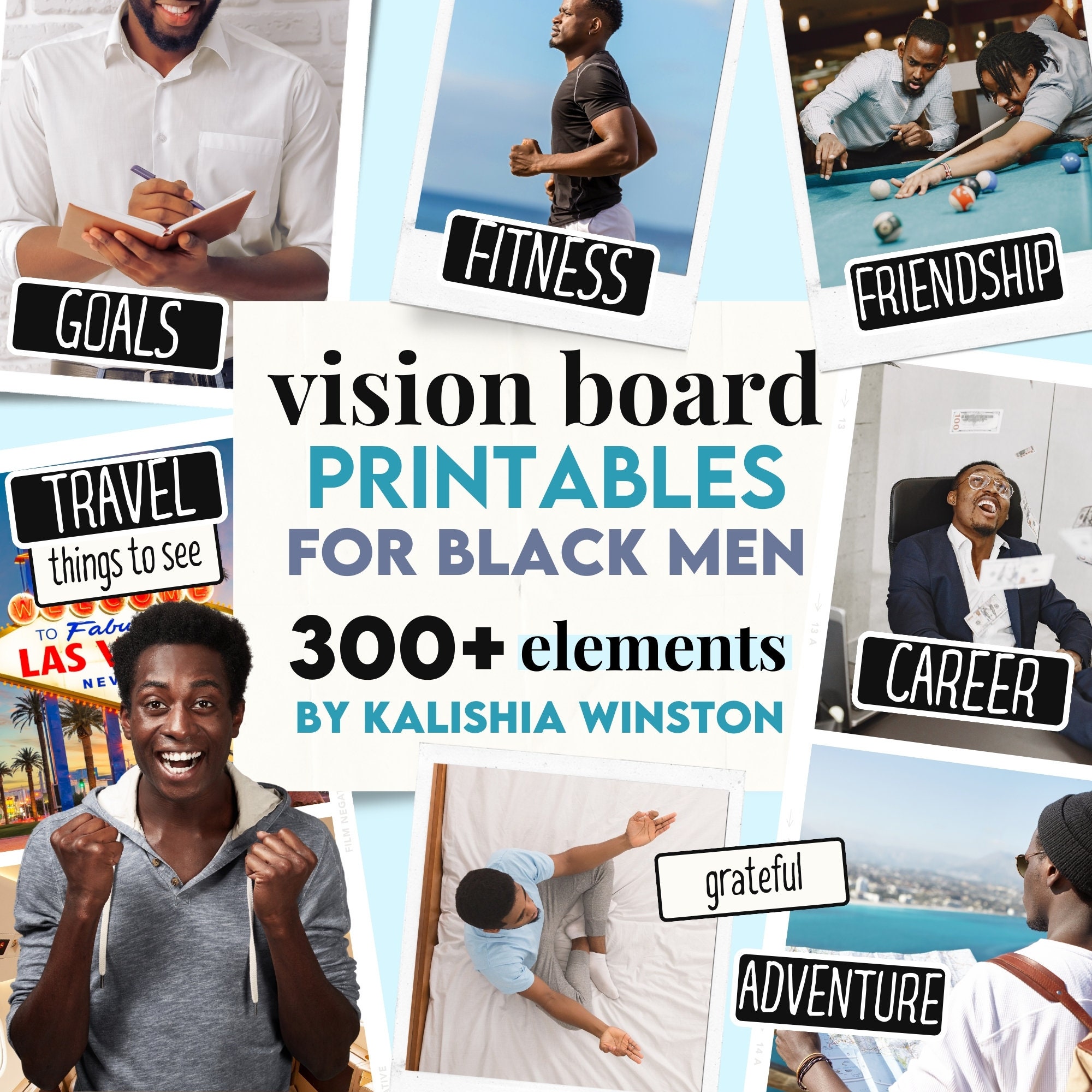 Vision Board Printables for Black Men 300 Inspiring Pictures, Words and  Affirmation Cards dream Board Kit A4 PDF Instant Download 