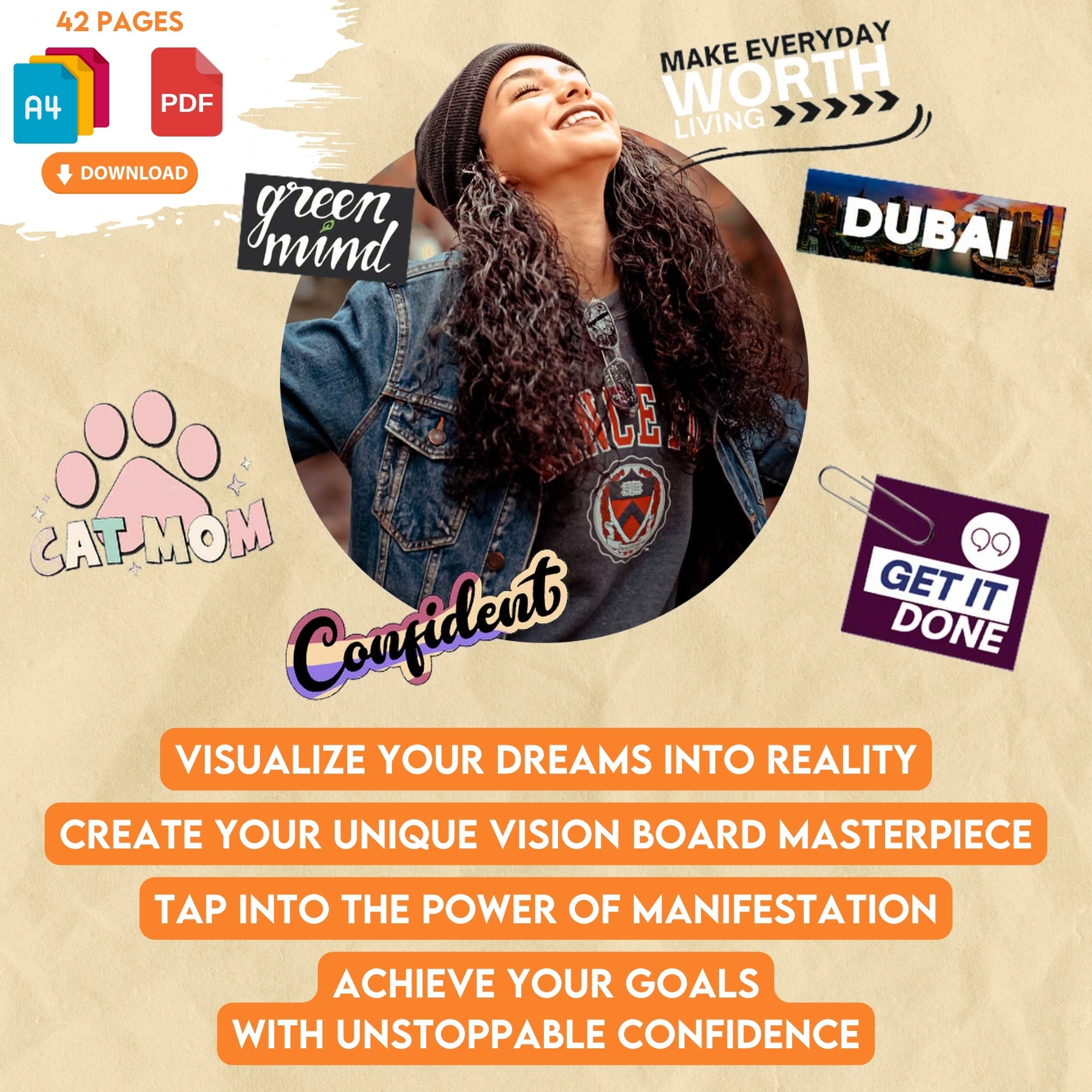 2024 Vision Board Printables 500 Images, Words, Affirmation Cards & More  for Women and Men dream Board Kit A4 PDF Instant Download 