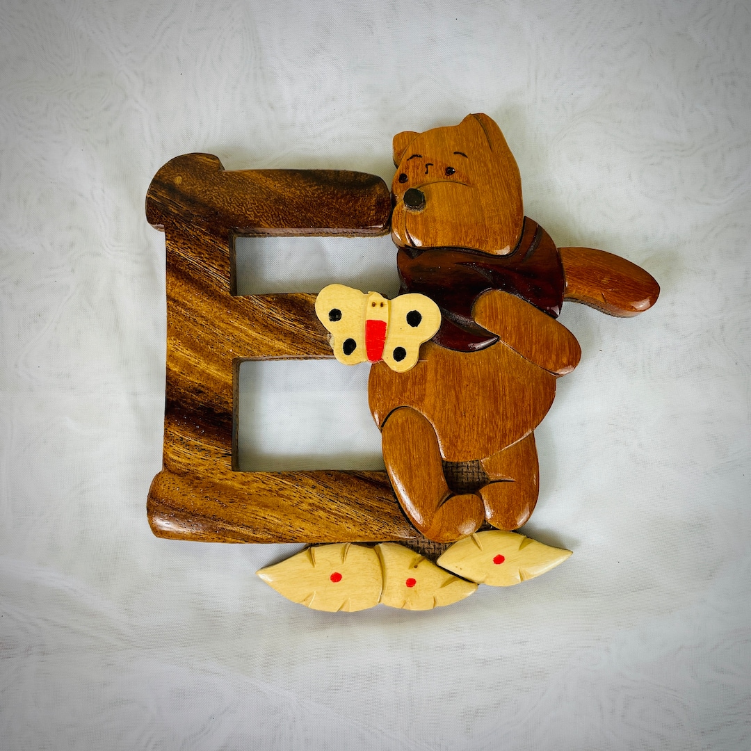 Vintage Winnie the Pooh Wooden Letter E Wall Hanging Etsy