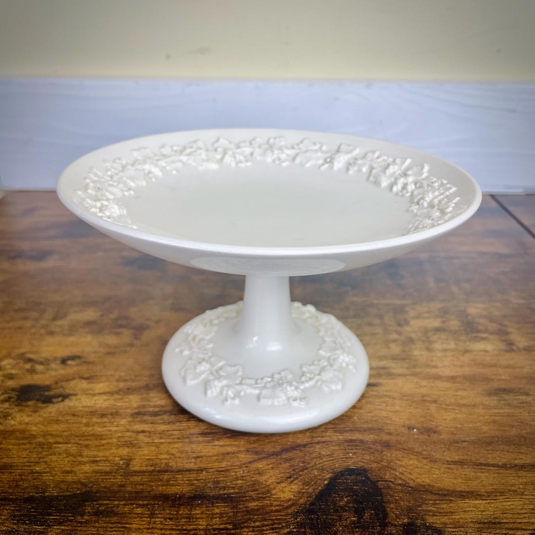 Queensware Cookware Vintage Wedgwood Embossed Queensware Compote Dish: Cream Grapevine ...