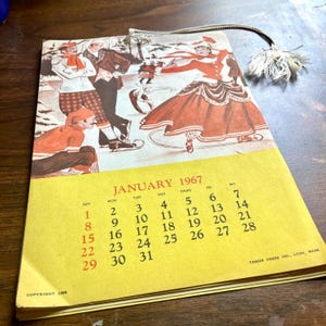 1967年 VANカレンダーポスター Vintage 1967 Paper Wall Calendar - Etsy