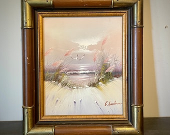 Vintage Original Oil Painting Beach Coastal Signed Wesselman