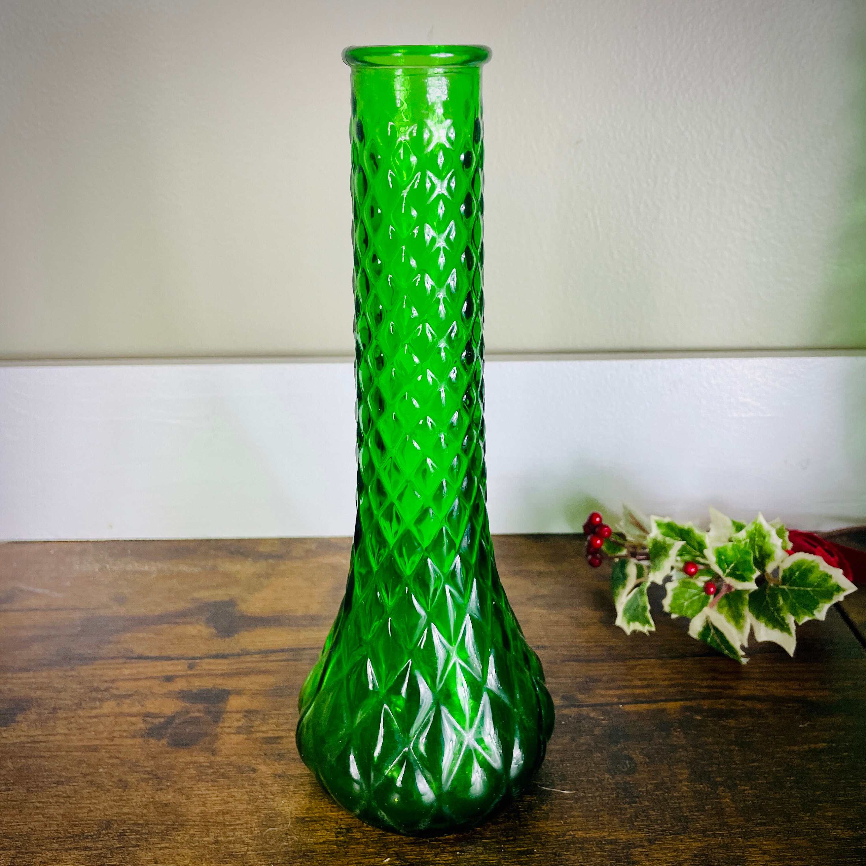 Green Hoosier Glass Vase