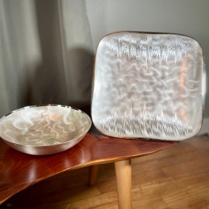 Vintage Ikora Silver-plated Square Plate and Round Bowl Made in Germany