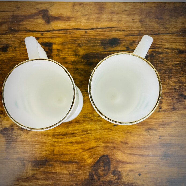 Vintage Milk Glass Irish Coffee Mugs Pair Etsy