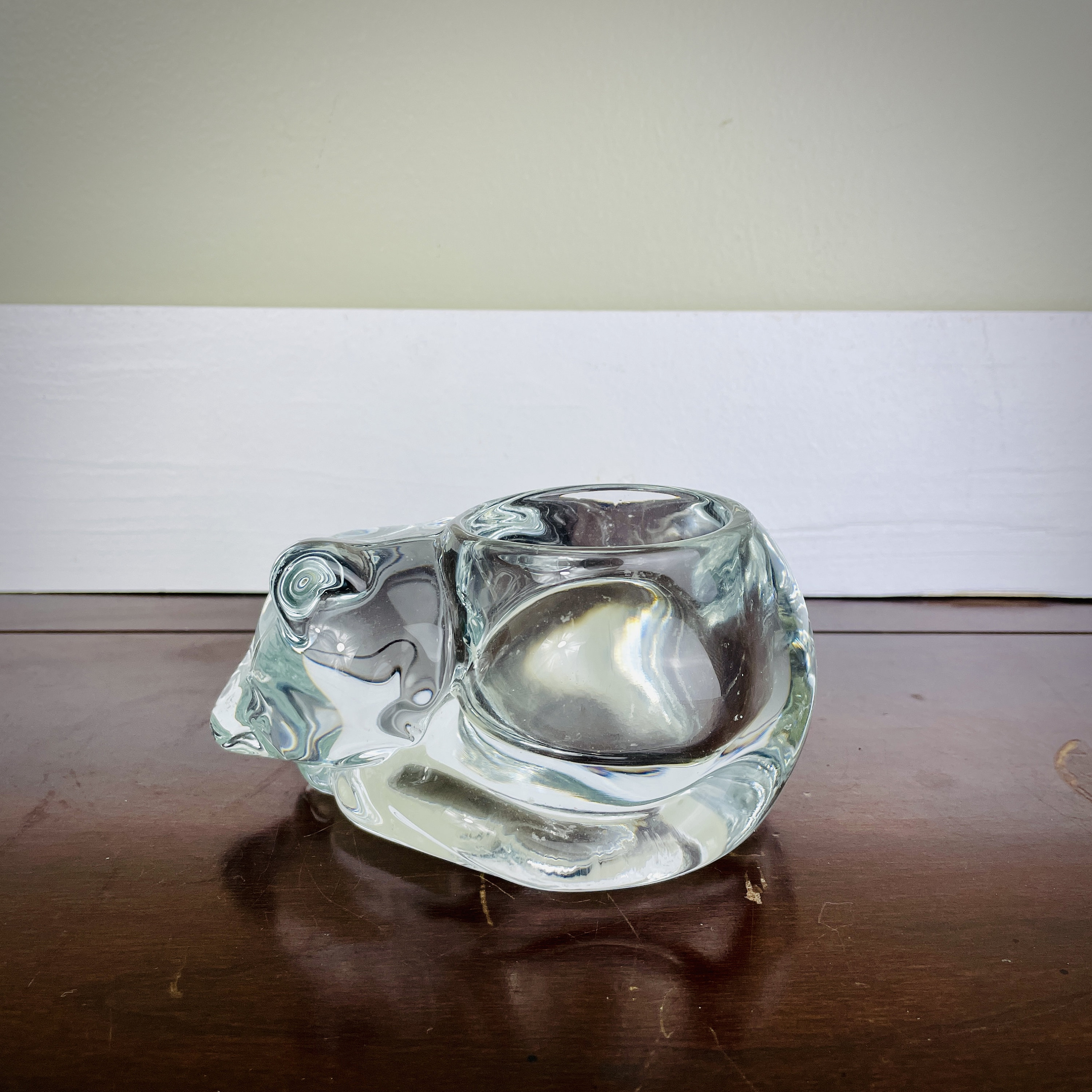 Vintage Indiana Glass Cat Votive Holder Clear Etsy
