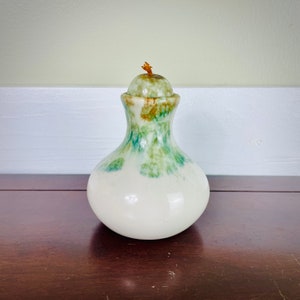 Vintage Veva Pottery Oil Lamp Green Glaze
