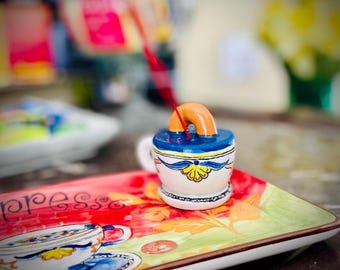 OOAK Espresso Incense Burner: Upcycled Coffee Cup Aromatherapy