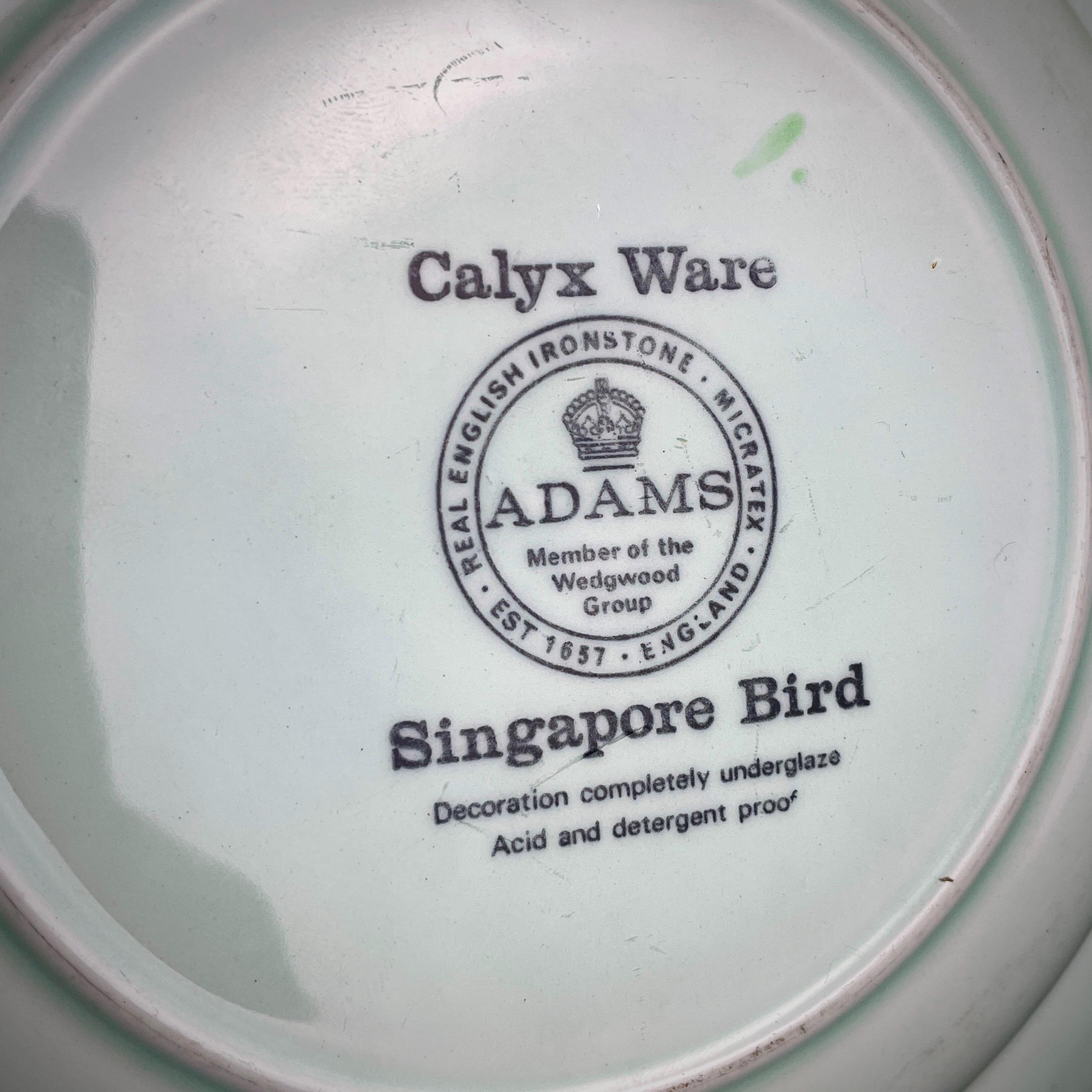 石木文　Swallow カップ Vintage Adams Calyx Ware Singapore Bird Soup Bowl or Salad Plate