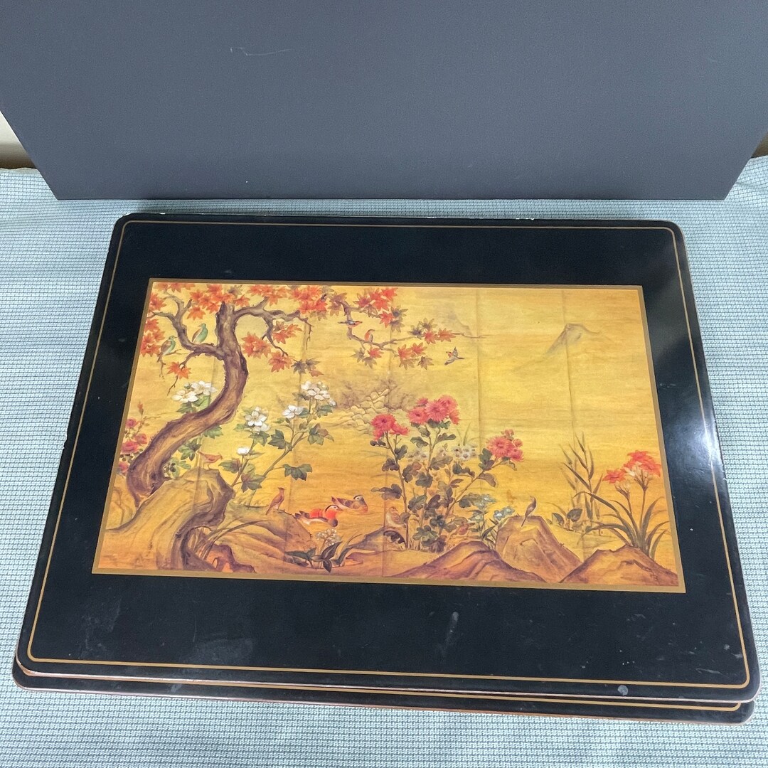 Vintage Pimpernel Asian Art Cork Placemats Large Size Etsy