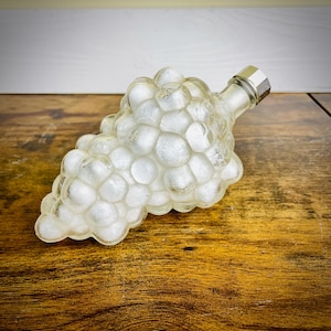Vintage Glass Grape Cluster Bottle Made in France Vanity Wines