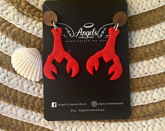 Handmade summer earrings sea themed Lobster lover