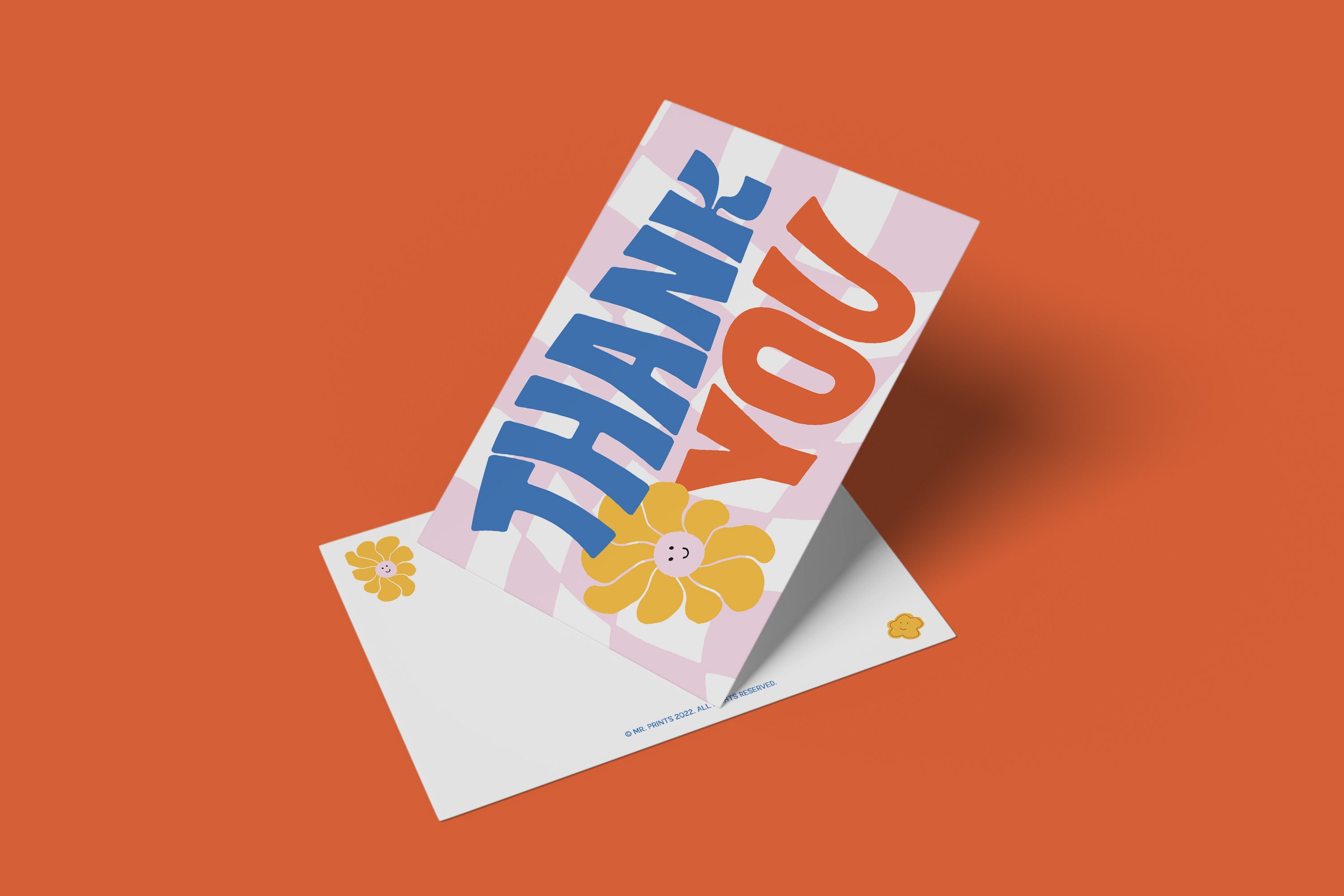 Funky Droopy Smiley Face Thank You Card Boho Hippie Trippy Etsy