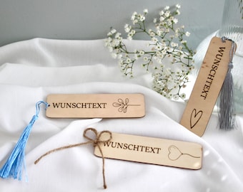 Lesezeichen personalisiert, Book marker mit Name, Bookmark aus Holz, individuelle Gravur, Buchzeichen