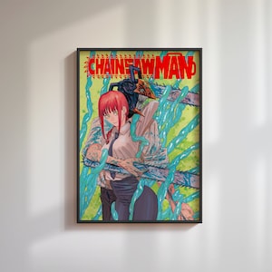 Chainsaw Man Makima and Denji Anime Print, Japanese Manga, Popular Anime 2024 Poster, Tatsuki Fujimoto, Gift idea, Anime gift, Digital Print