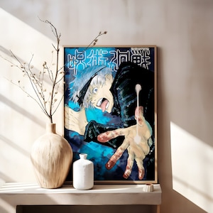 Jujutsu Kaisen Gojo Manga Print, Gojo Satoru Poster, Gege Akutami, Anime Gift Idea, Japanese Anime Wall Art, Colorful, Poster