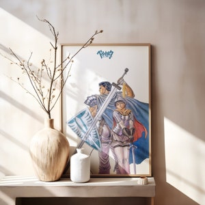 Berserk Manga Poster featuring Guts and Casca, Collectible Japanese Manga Artwork, High-Quality Print, Anime Poster,Gift Idea, Unframed