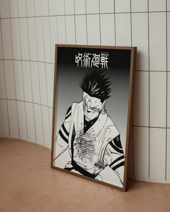 Jujutsu Kaisen Poster Manga Poster, Anime 2023, Kinji Hakari, Sukuna Manga  Poster, Minimalistic Manga Panel Black and White Digital Print 