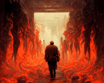 AI Art Journey to Hell including collection of 5 portraits