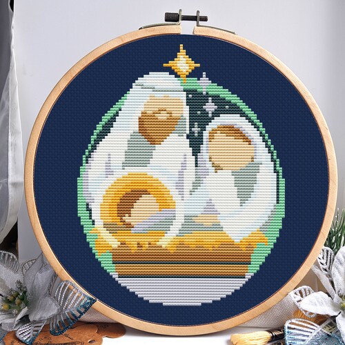 Jesus Cross Stitch Baby Jesus Cross Stitch Nativity Scene Etsy