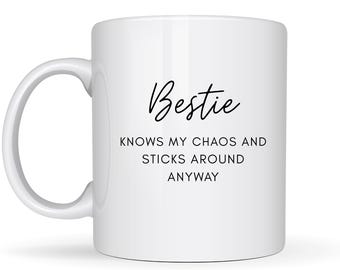 Funny Bestie Gift From Bestie, Meaningful Coffee Mug, Thoughtful Keepsake, Personalized Custom Heartfelt Photo Cup, Playful Gift For Bestie