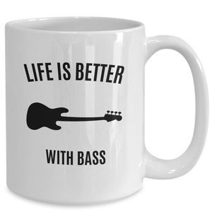 Bass player gift, gift for bass player, bass lover, bass teacher, bass student, bass theme gift, bass guitar mug