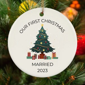 Our First Christmas Married First Year Married As Mr And Mrs 2023 Newly Wed Gifts For Couple Wedding Gifts 1st Christmas