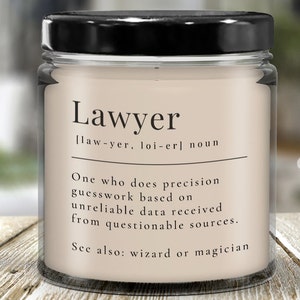 Lawyer Gift, Lawyer Candle, Attorney Gift, Gift For Lawyer, Women, Funny Gifts, Graduation, Future Lawyer, Law Student, Lawyers Appreciation