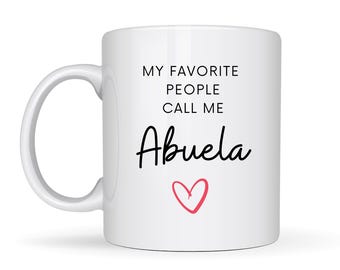 Abuela Mug, Thoughtful Gift For Spanish Grandmother From Grandchildren, Meaningful Keepsake, Playful Personalized Custom Photo Cup Gifts